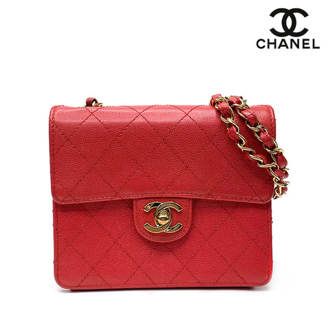 Chanel Minimatelasse Caviar Umhängetasche Rot WS1169
