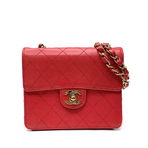 Chanel Minimatelasse Caviar Umhängetasche Rot WS1169