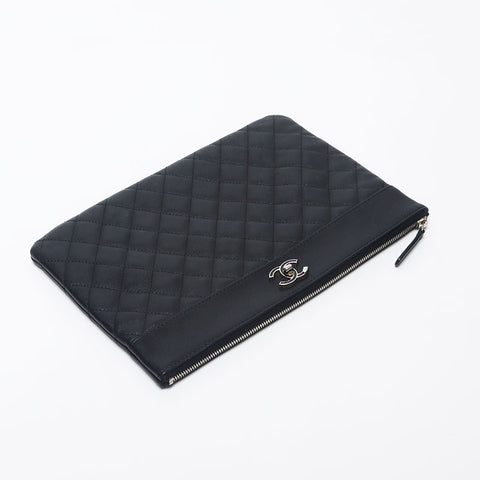 香奈儿香奈儿（Chanel Chanel）23 Matelasse Coco Mark Clutch Bag Black WS11702