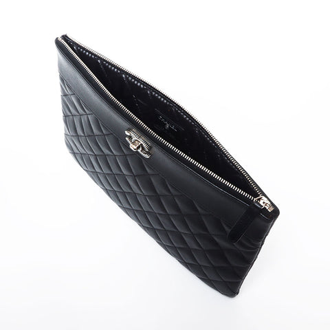 香奈儿香奈儿（Chanel Chanel）23 Matelasse Coco Mark Clutch Bag Black WS11702