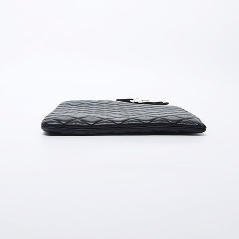 Chanel Chanel Nr. 24 Matelasse Coco Mark 2017aw Camellia Clutch Bag Black WS11704