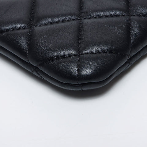 Chanel Chanel Nr. 24 Matelasse Coco Mark 2017aw Camellia Clutch Bag Black WS11704