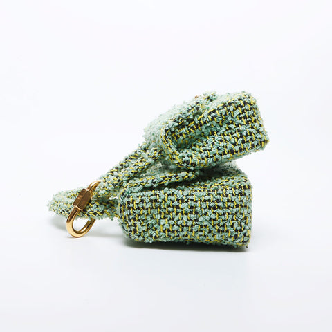 CHANEL Parent and Child Bag No. 2 Tweed Turnlock COCO Mark Handbag green WS11706