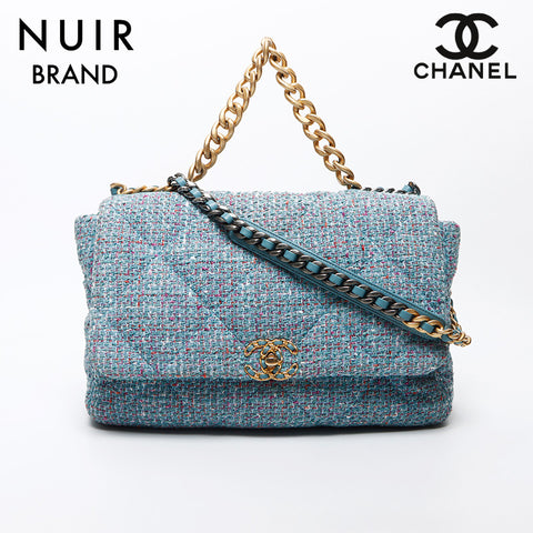 Chanel Chanel Nr. 31 Disneuf Chanel 19 2way Tweed Umhängetasche Blau WS11711