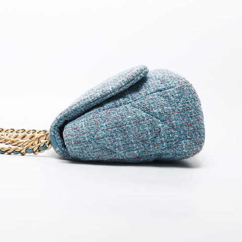 Chanel Chanel Nr. 31 Disneuf Chanel 19 2way Tweed Umhängetasche Blau WS11711