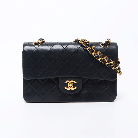 Chanel CHANEL 0th Matelasse 23 Lambskin Double Flap Shoulder Bag Black WS11712