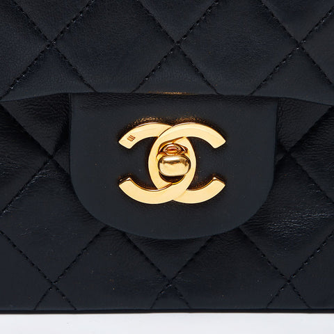 Chanel CHANEL 0th Matelasse 23 Lambskin Double Flap Shoulder Bag Black WS11712