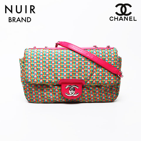 シャネル CHANEL 22番台 ターンロック ココマーク ナイロン 総柄 ショルダーバッグ マルチカラー WS11713