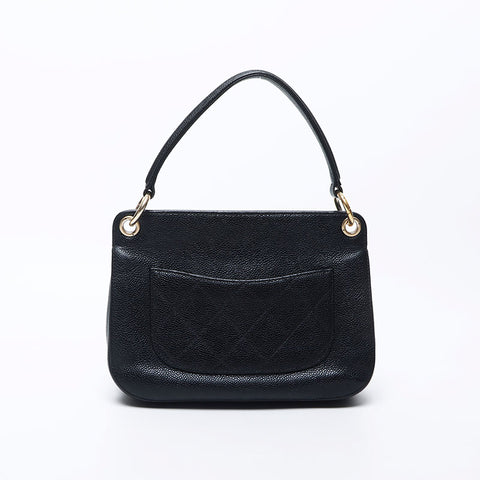 Chanel CHANEL No. 25 Caviar Skin Piercing Shoulder Bag Black WS11726