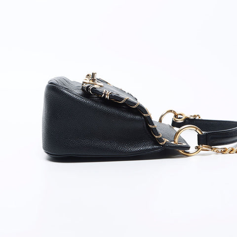 Chanel CHANEL No. 25 Caviar Skin Piercing Shoulder Bag Black WS11726