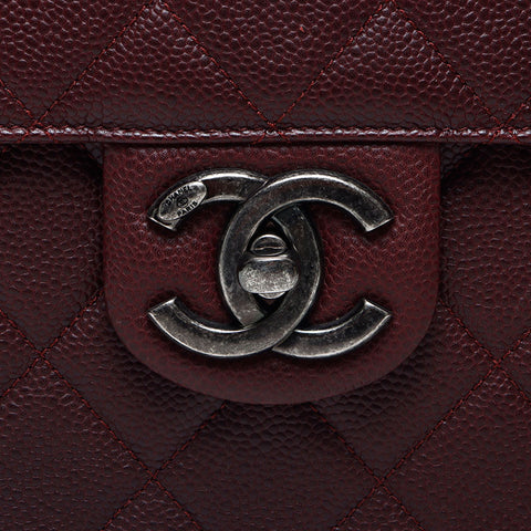 Chanel Chanel 20th Caviar Skin Gunmetal Chanel19 Sac à bandoulière rouge WS11727