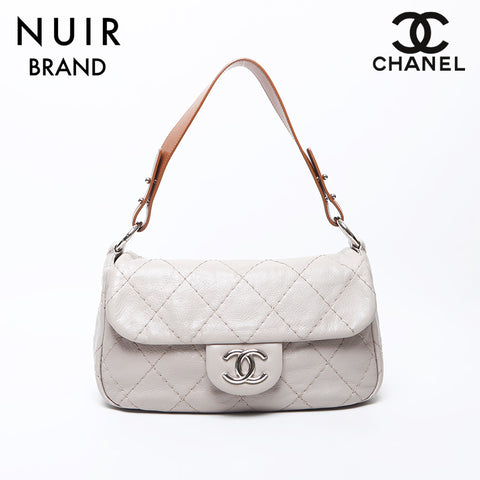 シャネル CHANEL 15番台 ワイルドステッチ ココマーク オンザロード ショルダーバッグ ベージュ WS11728