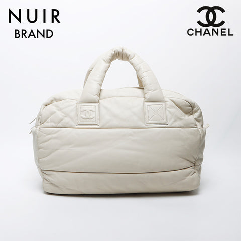 Chanel Chanel n ° 13 Coco Coco Coco Mark Boston Sac blanc WS11734