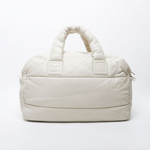 Chanel Chanel n ° 13 Coco Coco Coco Mark Boston Sac blanc WS11734