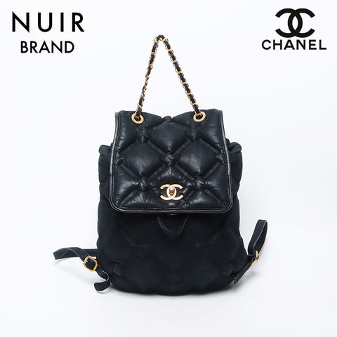 chanel leather backpack 2016 Chanel CHANEL No. 23 2016 Bubble Quilt Backpack/Daypack Black WS11740 – NUIR VINTAGE