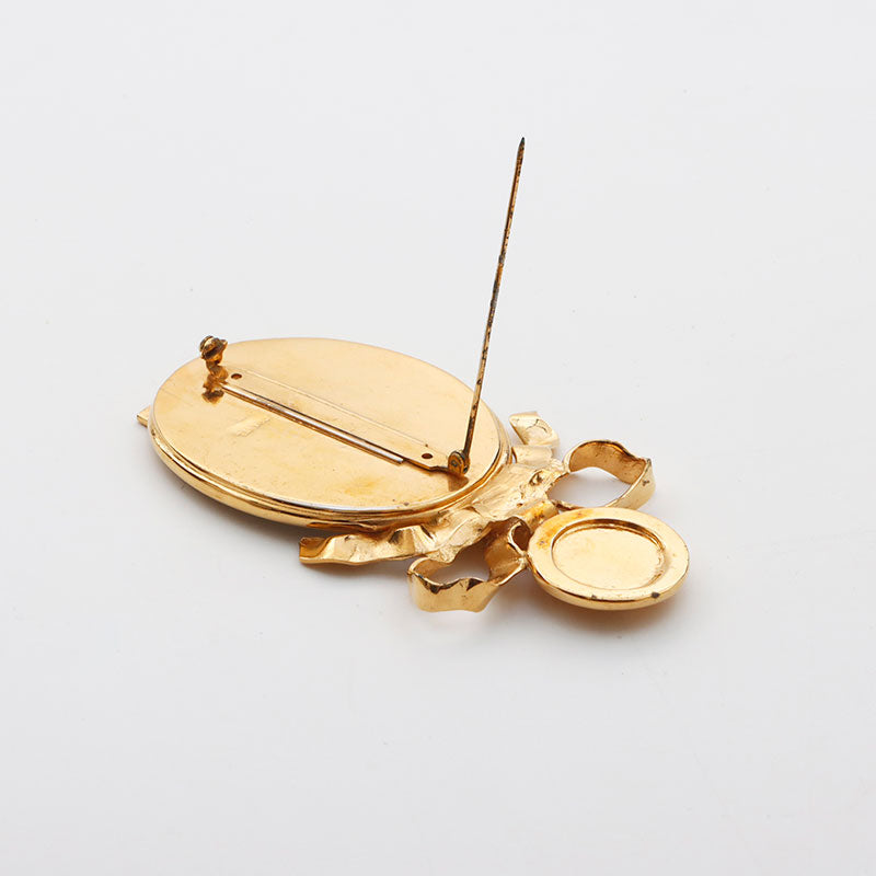 シャネル CHANEL 1980s ココマーク ミラー ブローチ ゴールド