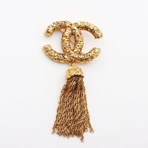 Chanel CHANEL 93A 1993 Magma Fringe Brooch Gold WS11744