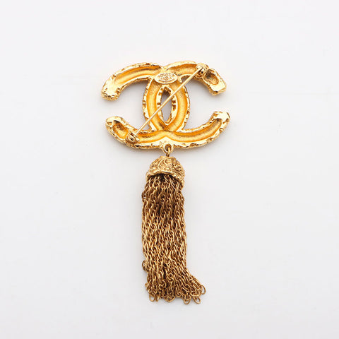 CHANEL 93A 1993 Magma Fringe Brooch gold WS11744