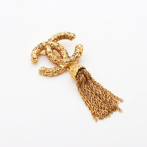 CHANEL 93A 1993 Magma Fringe Brooch gold WS11744