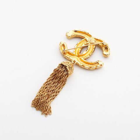CHANEL 93A 1993 Magma Fringe Brooch gold WS11744
