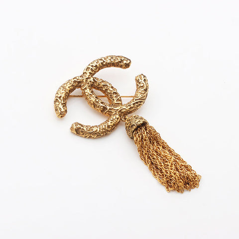 CHANEL 93 Magma Fringe Brooch gold WS11749