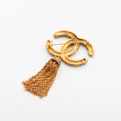 CHANEL 93 Magma Fringe Brooch gold WS11749