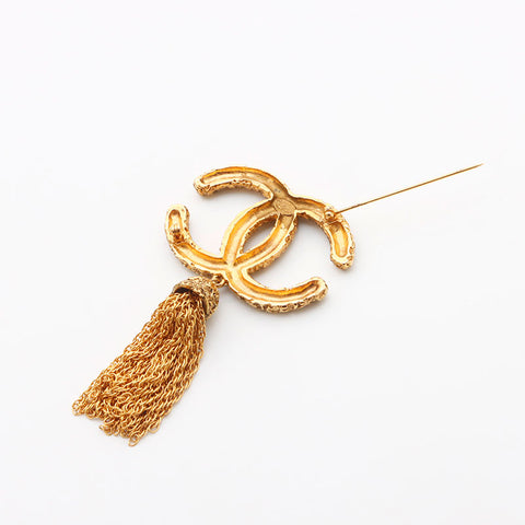 CHANEL 93 Magma Fringe Brooch gold WS11749