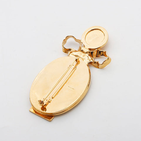CHANEL COCO Mark Mirror Brooch gold WS11756
