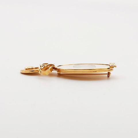 CHANEL COCO Mark Mirror Brooch gold WS11756
