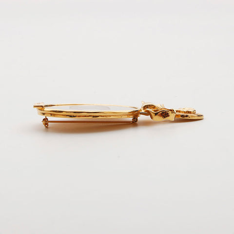 CHANEL COCO Mark Mirror Brooch gold WS11756