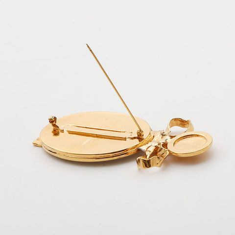 CHANEL COCO Mark Mirror Brooch gold WS11756 – NUIR VINTAGE