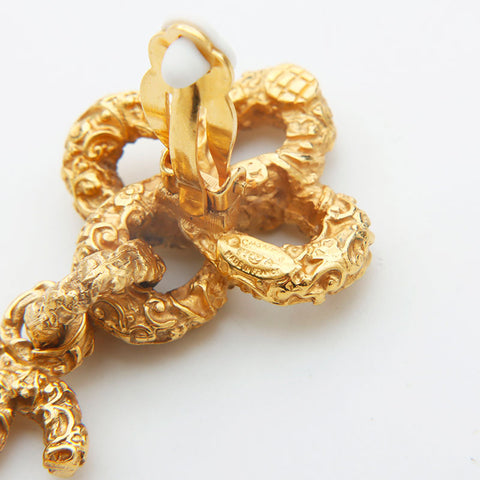 Chanel Chanel 03a Coco Mark Lava Boucles d'oreilles Gold WS11758