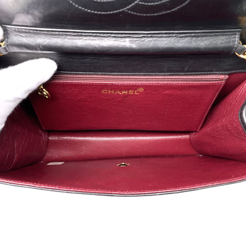 Chanel Chanel Matelasse Coco -Mark -Umhängetasche Leder schwarz WS1177