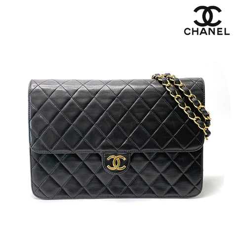 Chanel Chanel Matelasse Coco -Mark -Umhängetasche Leder schwarz WS1177