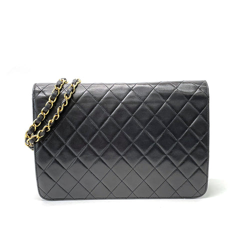 Chanel Chanel Matelasse Coco -Mark -Umhängetasche Leder schwarz WS1177