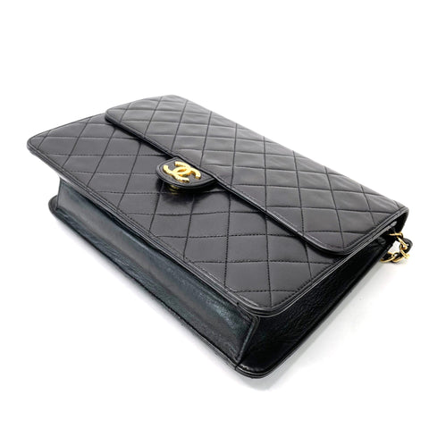 Chanel Chanel Matelasse Coco -Mark -Umhängetasche Leder schwarz WS1177
