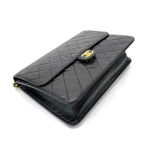 Chanel Chanel Matelasse Coco -Mark -Umhängetasche Leder schwarz WS1177
