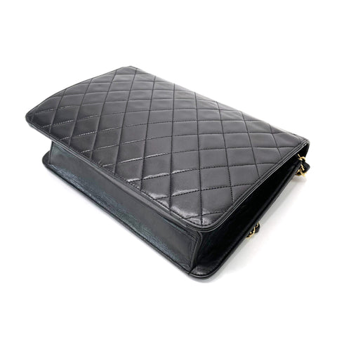 Chanel Chanel Matelasse Coco -Mark -Umhängetasche Leder schwarz WS1177