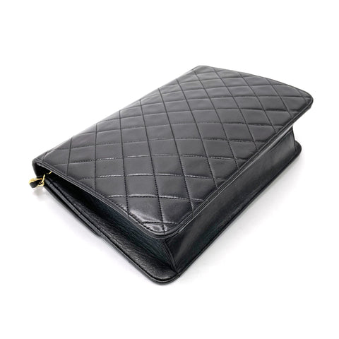 Chanel Chanel Matelasse Coco -Mark -Umhängetasche Leder schwarz WS1177
