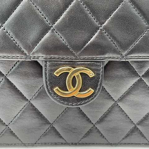 Chanel Chanel Matelasse Coco -Mark -Umhängetasche Leder schwarz WS1177