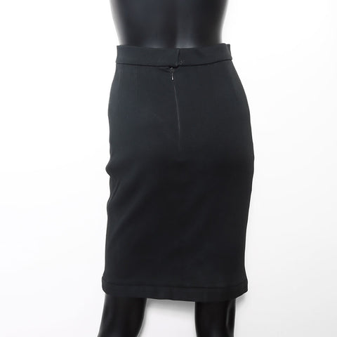 CHANEL Size:36 1990s cotton camellia button skirt setup black WS11786