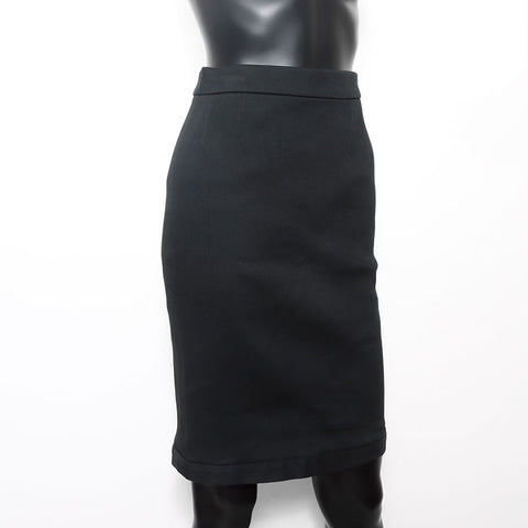 CHANEL Size:36 1990s cotton camellia button skirt setup black WS11786