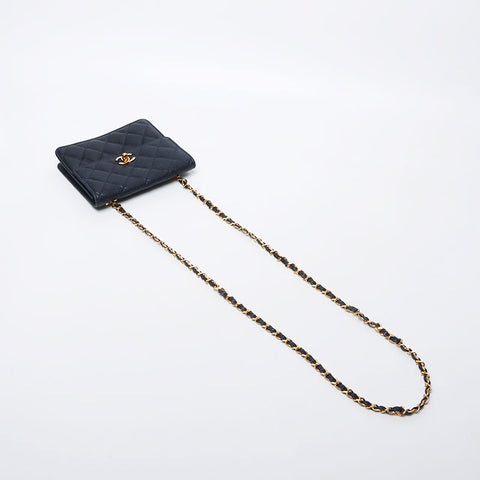 Chanel Mini Cabiskin Matelasse连锁肩袋海军WS11791