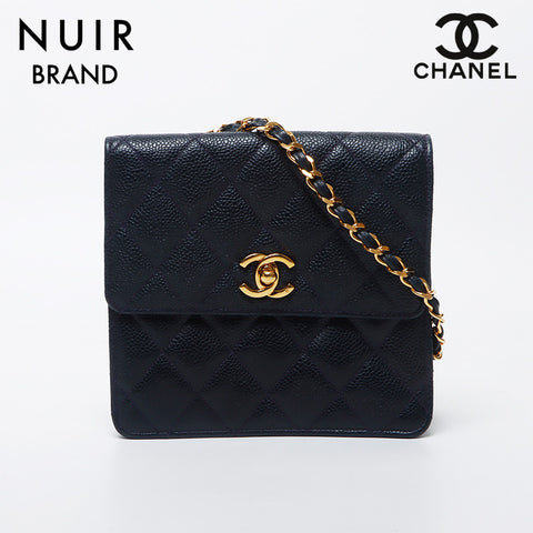 Chanel Mini Cabiskin Matelasse连锁肩袋海军WS11791