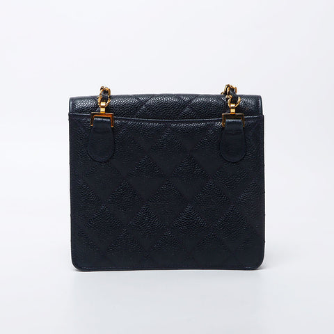 Chanel Mini Cabiskin Matelasse连锁肩袋海军WS11791