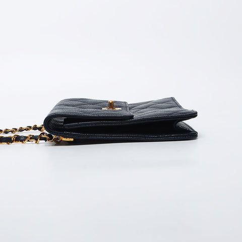 Chanel Mini Cabiskin Matelasse连锁肩袋海军WS11791
