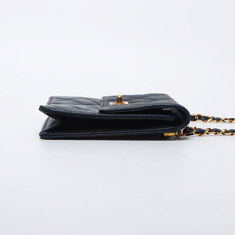 Chanel Mini Cabiskin Matelasse连锁肩袋海军WS11791