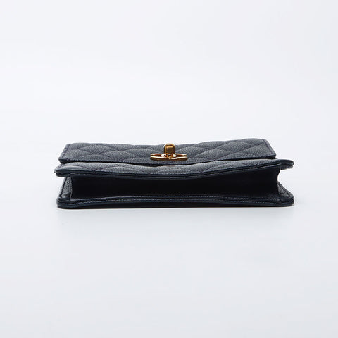 Chanel Mini Cabiskin Matelasse连锁肩袋海军WS11791