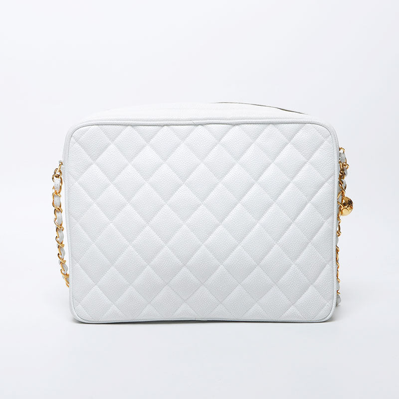 シャネル CHANEL ホワイト フラップ チェーン ココマーク ショルダー