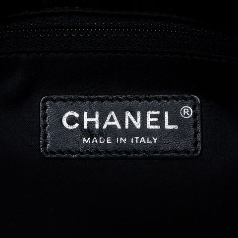 Chanel CHANEL Tweed Silver Metal Tweed Nylon Shoulder Bag Black WS11795